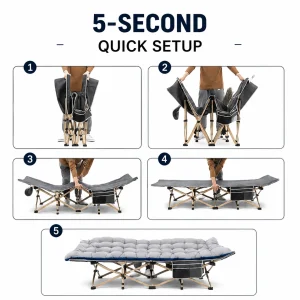 Portable Folding Camping Cot - Thumbnail Image 3