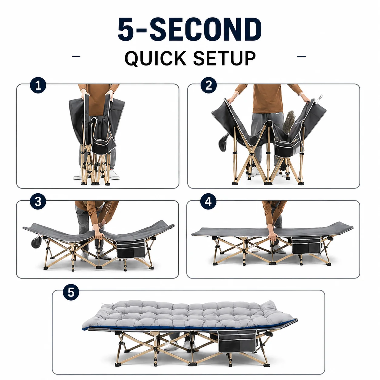 Portable Folding Camping Cot - Image 3