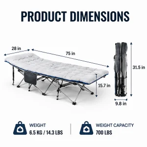 Portable Folding Camping Cot - Thumbnail Image 4
