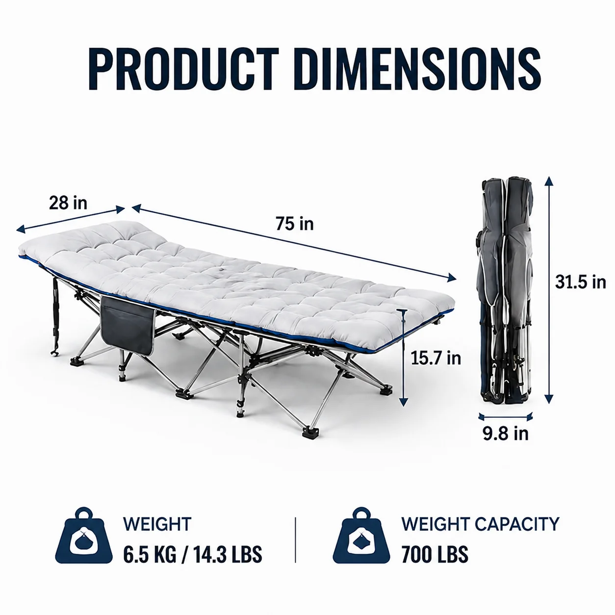 Portable Folding Camping Cot - Image 4