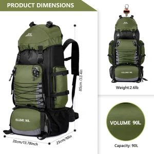 90L Large Hiking Backpack - Thumbnail Image 6